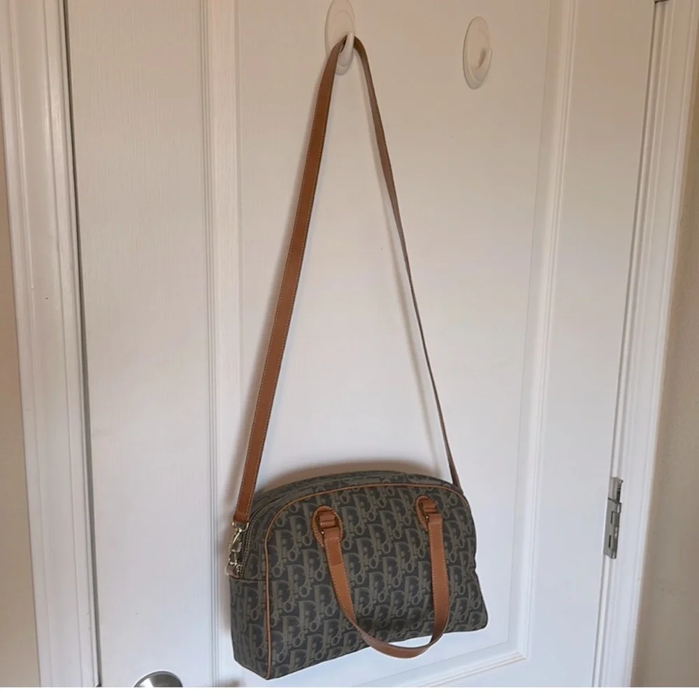 DIOR 2 way crossbody 11x8 trotter monogram black CLEAN/PRISTINE coated canvas - Picture 1 of 8
